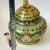 Asian Vintage Cloisonné Enamel Lidded Jar – Gilt Ground With Lion Finial, Floral Motif For Sale - Image 3 of 9