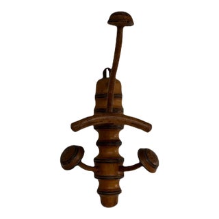 19th Century Antique English Bamboo Coat and Hat Hanger For Sale