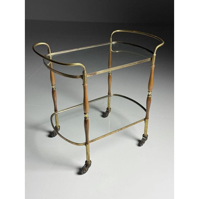 Glass Mid-Century Italian Serving Trolley For Sale - Image 7 of 18