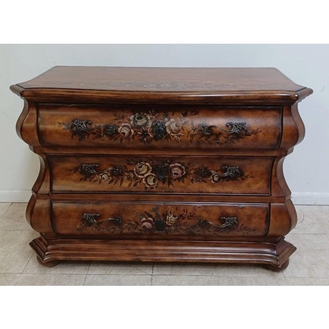 Ethan Allen 1990s Ethan Allen Legacy French Country Bombay Server Console Dresser Paint Decorated For Sale - Image 4 of 12