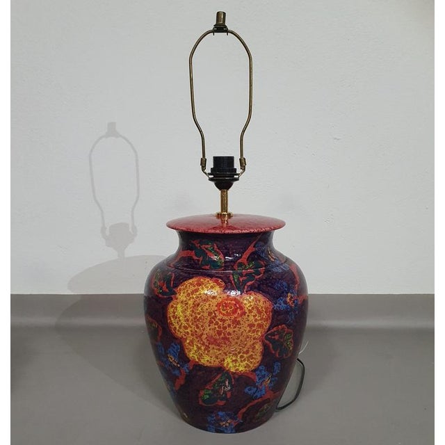 French Hand-Turned Glazed Ceramic Vase Table Lamps, Set of 2 For Sale - Image 6 of 16