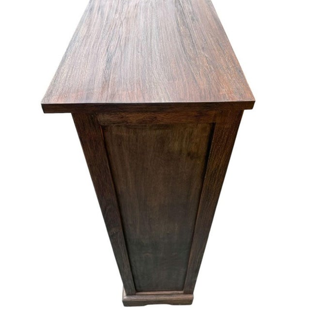 Coastal Tall Narrow Wood Cabinet For Sale - Image 4 of 4