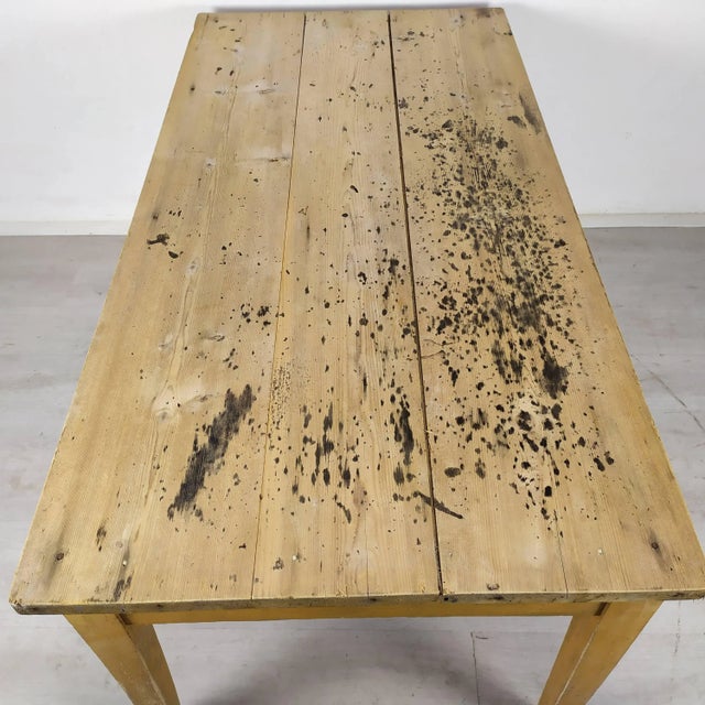 Vintage Rustic Wood Farmhouse Table For Sale - Image 9 of 18