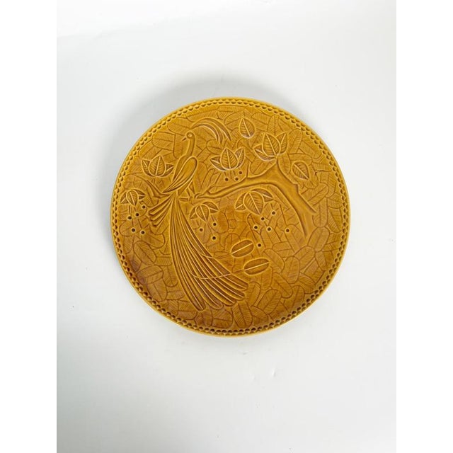 Brown Ceramic Dish with Bird Decoration, France, 1960s For Sale - Image 3 of 12
