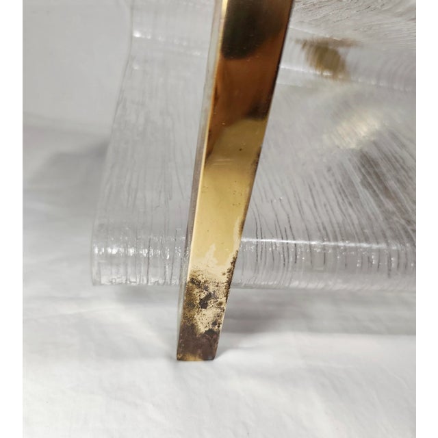 Metal Methacrylate and Brass Magazine Rack, 1980s For Sale - Image 7 of 14