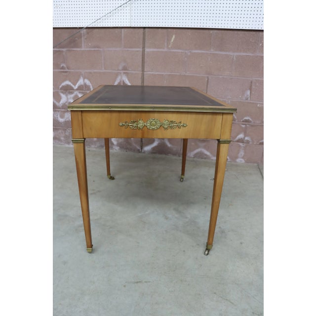 Kittinger Leather Top & Ormolu Mounted Game Table Chairish