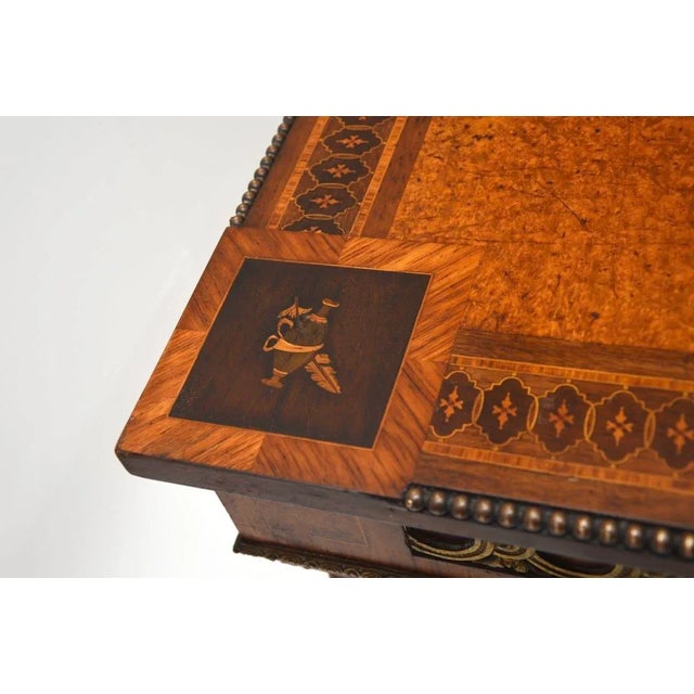 Brown Antique French Inlaid Walnut Ormolu Mounted Desk, 1800s For Sale - Image 8 of 18