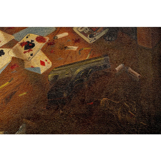 1940s "Aces of Spades" | Original Folk Oil Painting by Bob Rossie, Sr. For Sale In Chicago - Image 6 of 12
