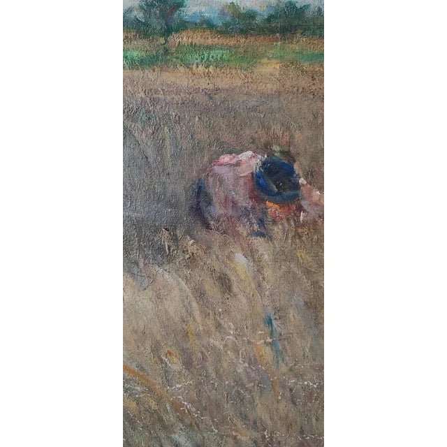 Clemente Pugliese-Levi, Women with Hay, Oil on Canvas, 1920s, Framed For Sale - Image 4 of 13