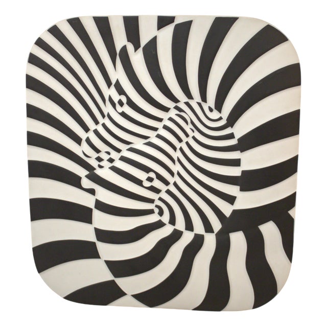 Ceramic Plate by Victor Vasarely for Rosenthal, 1977 For Sale