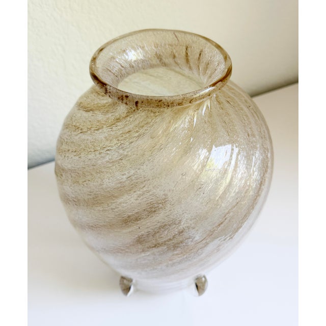 14" Murano Champagne Ribbon Vase, Attributed, Mid 20th Century For Sale - Image 13 of 15