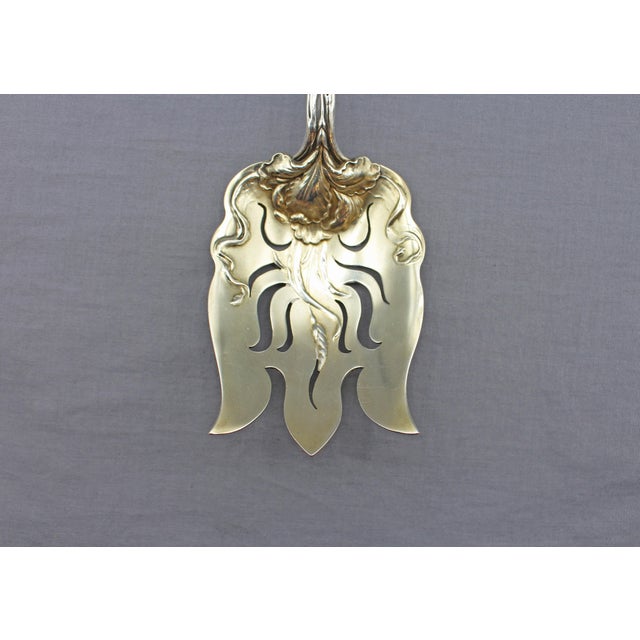 1902 "Raphael" Sterling Silver & Gold Wash Serving Fork by Alvin For Sale In Raleigh - Image 6 of 6