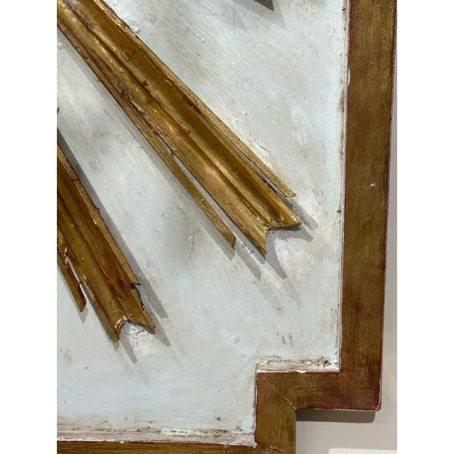 Mid 20th Century Large Vintage Italian Carved Parcel Gilt Sunburst Panel For Sale - Image 5 of 6