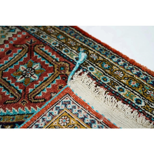 Extremely Fine Persian Silk Qum Rug 1'10'' X 2'10'' For Sale - Image 11 of 12