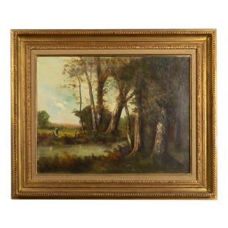 Green and Brown Landscape, 20th Century, Oil on Canvas, Framed For Sale