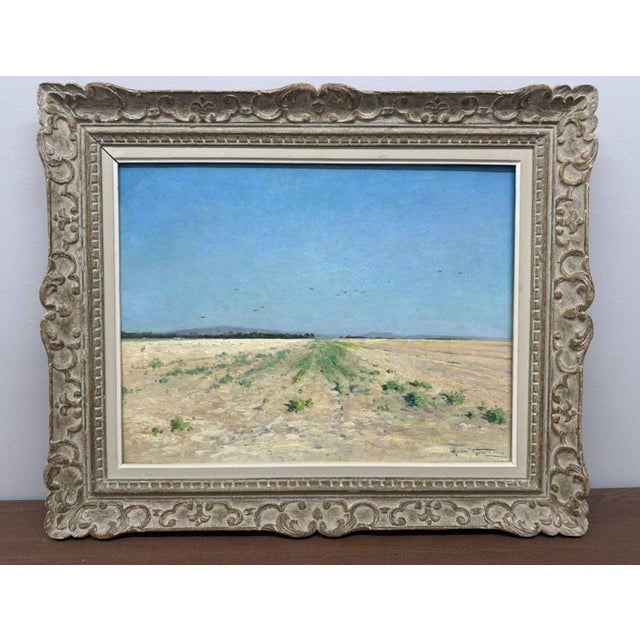 Armand Guéry, Sunny Field in Champagne, 19th Century, Oil Painting on Canvas For Sale - Image 10 of 12