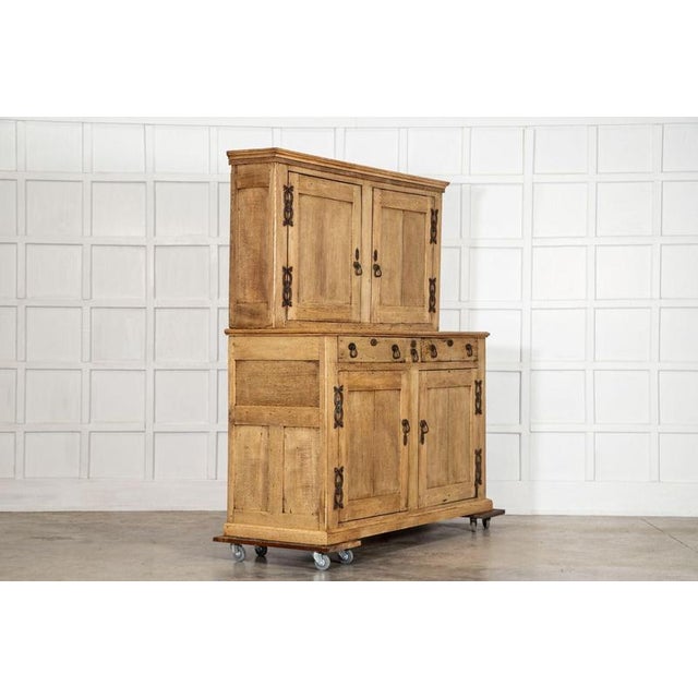 Large 19th Century English Bleached Oak Dresser For Sale - Image 3 of 18