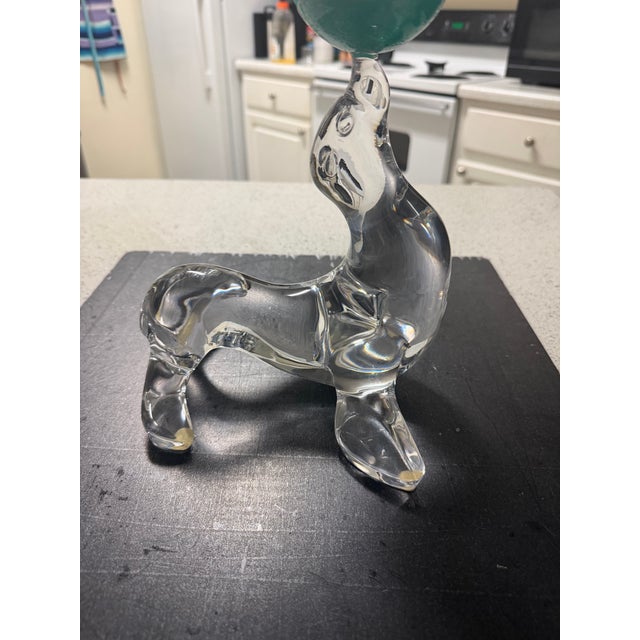 French Daum France Crystal Sea Lion 11in Pate De Verre For Sale - Image 3 of 12