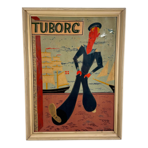 Svend Johansen Tuborg Brewery Sailor Ad Poster Danish Modern