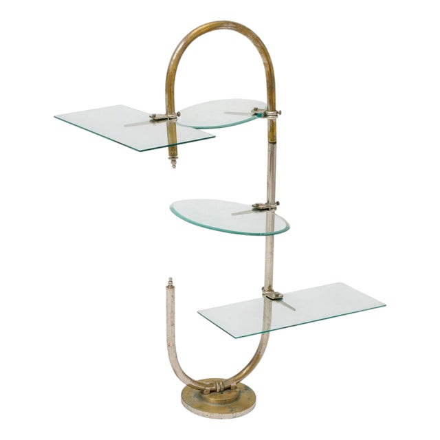 Vintage Art Nouveau Metal and Glass Patisserie Display Stand, 1930s For Sale