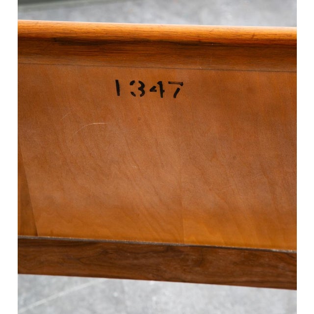 Mid Century Modern Headboard Bed Frame King Size Solid Walnut Wood Vintage MCM For Sale - Image 9 of 11