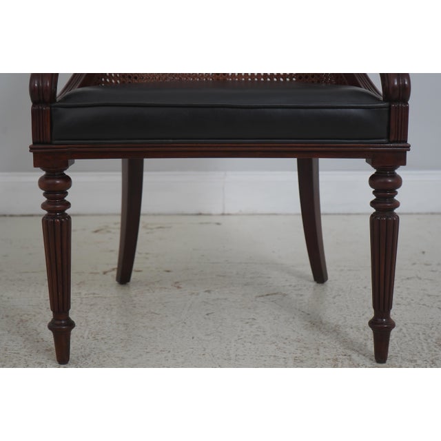 Theodore Alexander Regency Style Double Cane Back Leather Seat Chair For Sale - Image 11 of 18