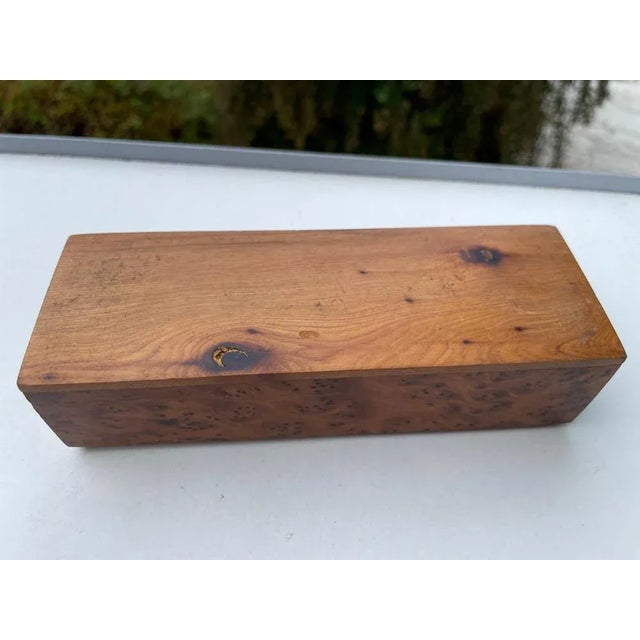 Brown Decorative Brown Box in Light Wood, France, 1970s For Sale - Image 8 of 9