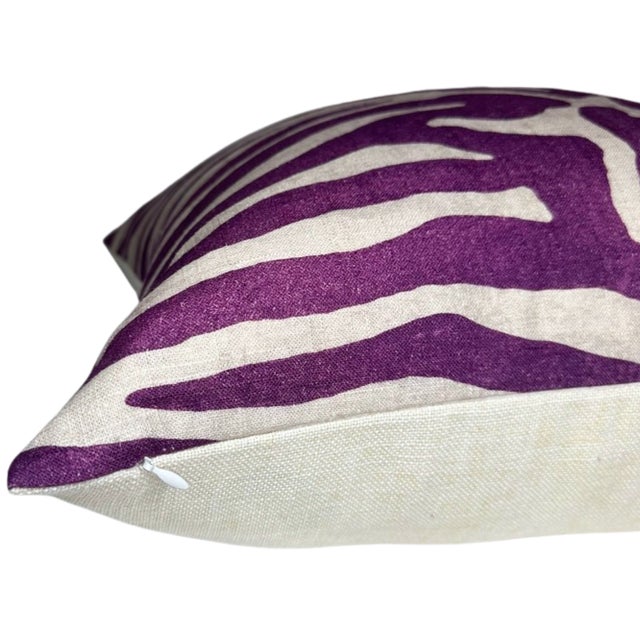 2020s Serengeti Pillow Cover in Purple, 22x22 Pillow For Sale - Image 5 of 5