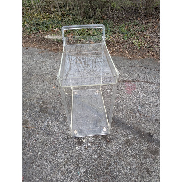1970's Lucite Bar Cart For Sale - Image 4 of 9