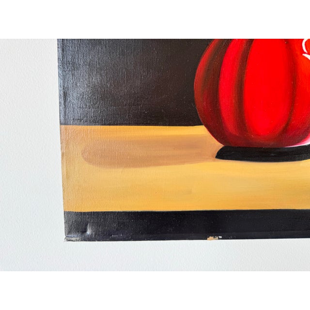 Mid-Century Modern Vintage Tropical Still Life Oil on Canvas Painting, Signed For Sale - Image 3 of 11