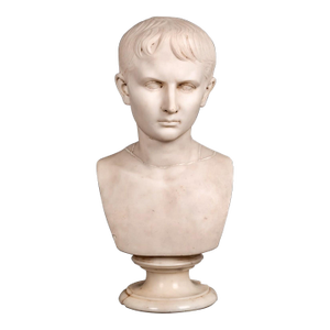 GRAND TOUR OCTAVIAN AUGUSTUS Antique 18th-19th C. Portrait Bust CARRARA MARBLE