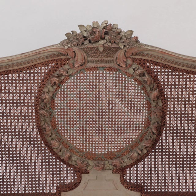 Late 19th Century French Directoire Painted Cane Daybed For Sale - Image 10 of 11