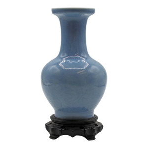 C. 1891-1911 Chinese Porcelain Light Blue Claire-De-Lune Glaze Vase