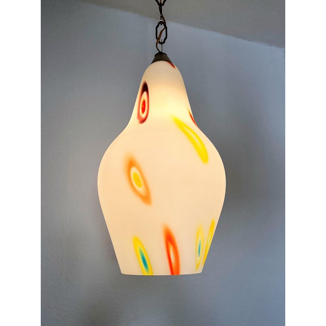 Italian Murano Glass Pendant Lights with Colorful Murrine, 1970s, Set of 2 For Sale - Image 11 of 18