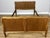 A charming Vintage French Louis double bed frame in oak , featuring elegantly shaped headboard and footboard panels with...