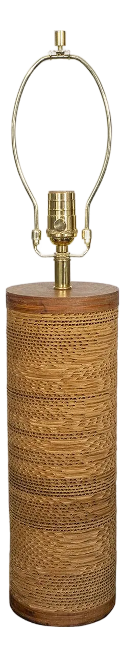 Rare cardboard and wood table lamp by Gregory Van Pelt
