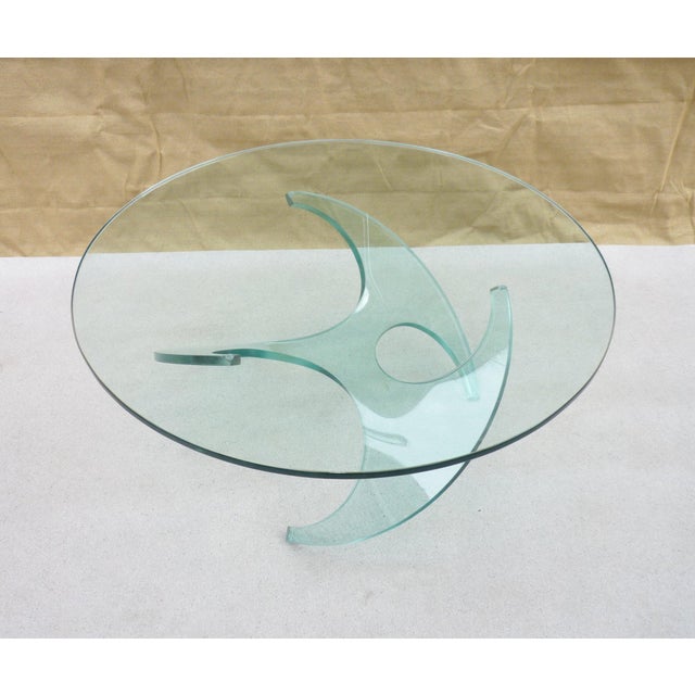 Modern Propeller Coffee Table in Glass by Knut Hesterberg for Ronald Schmitt, 1960s For Sale - Image 3 of 7