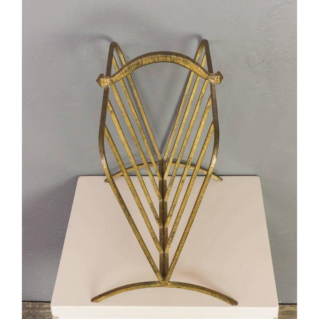 Spanish 1940s Gilt Metal Magazine Rack | Chairish