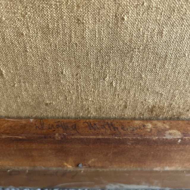 Textile Vintage Original Oil Painting on Canvas Portrait of a Woman Signed Mathews For Sale - Image 7 of 7