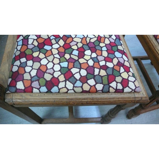 Tan Antique Chairs in Oak, Set of 6 For Sale - Image 8 of 9