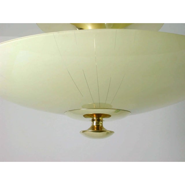 Mid-Century German Opaline and Brass Flush Mount, 1950s For Sale - Image 15 of 16