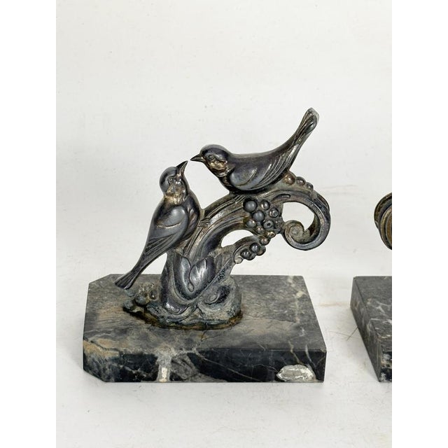 Bookends with Brass Birds and Marble Bases, 19th Century, Set of 2 For Sale - Image 4 of 11