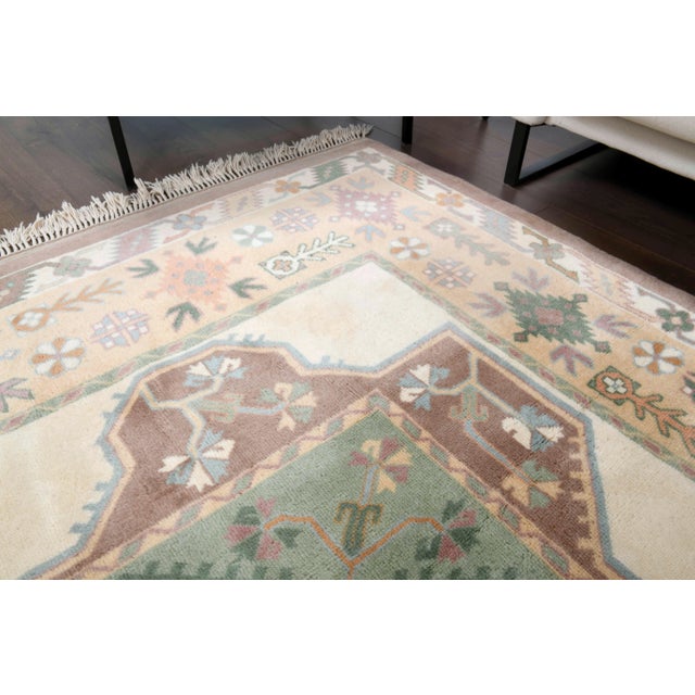 1940s Vintage Turkish Hand-Knotted Area Rug For Sale - Image 9 of 12