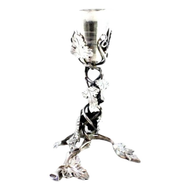 Silver Toothpick Holder with Vine Chalice and Trunk-Shaped Feet For Sale