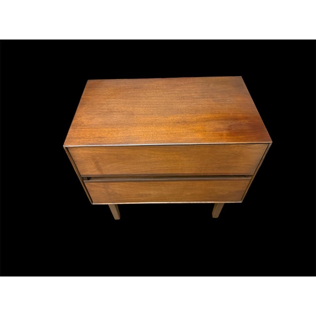 Mid Century Walnut Rosewood Nightstand Stanley For Sale - Image 9 of 10