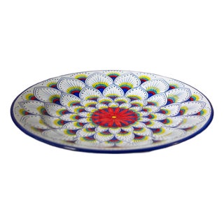 Intreccio Round Serving Platter | Hand-Painted Italian Serving Platter From Deruta For Sale