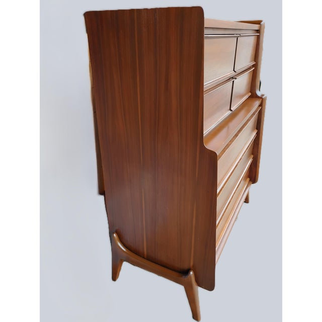 Mid 20th Century Mid 20th Century Tallboy Bedroom Dresser Chest of Drawers From United Furniture For Sale - Image 5 of 12