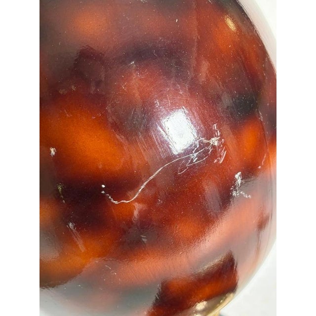 Burgundy-Colored Lamp with Brass Accents, France, 1970 For Sale - Image 14 of 16