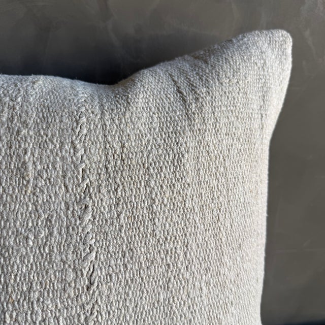 Vintage Rug Pillow Cover With Original Seams For Sale - Image 4 of 7