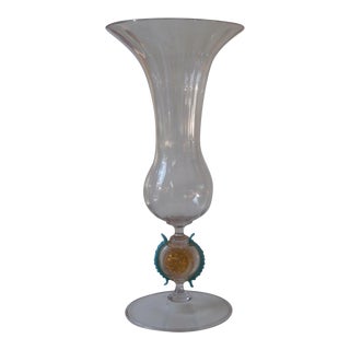 Benvenuto Barovier Venetian Glass Flute Vase For Sale